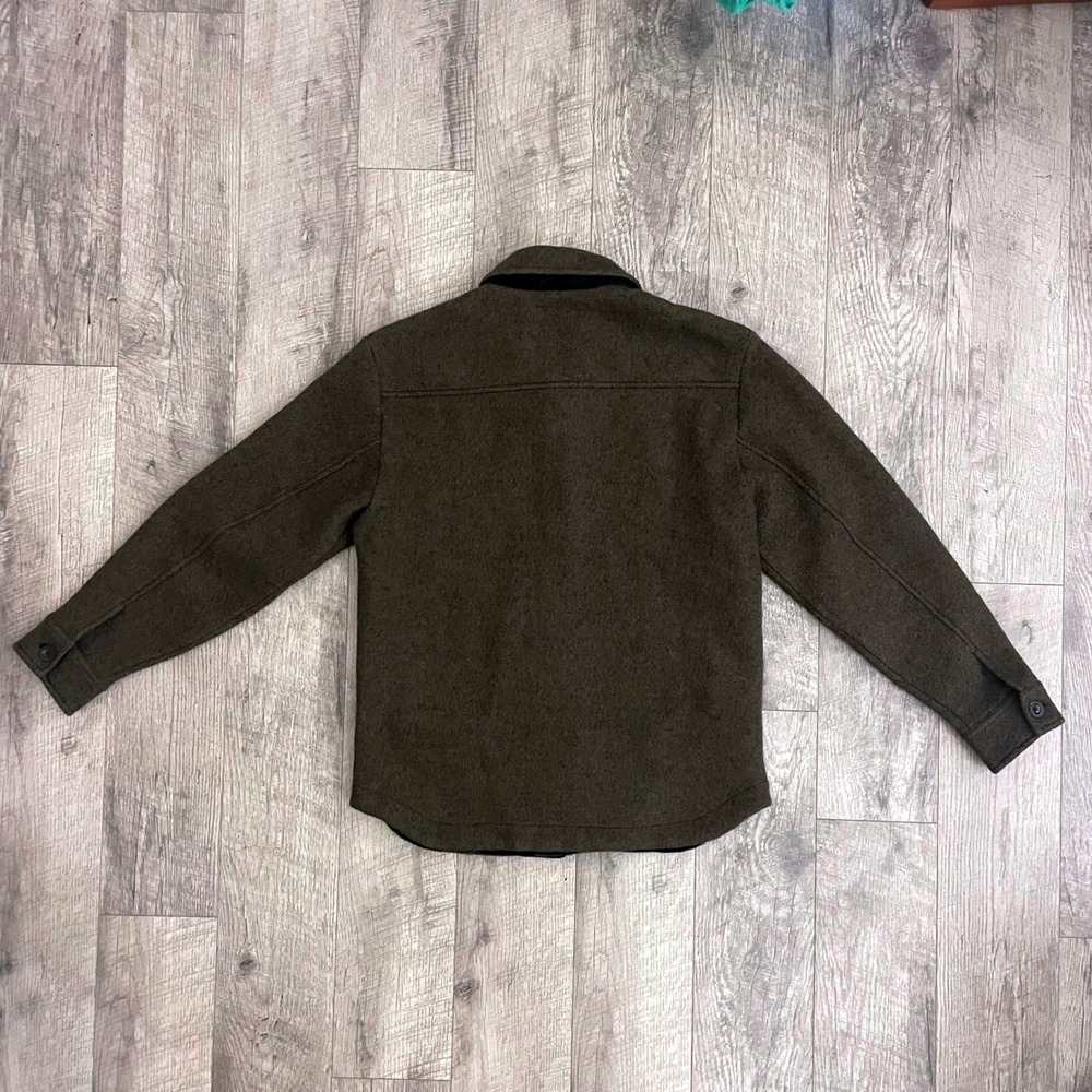Banana Republic Mens 100% Wool Shirt Jacket Olive Green Shacket Medium NWT - Picture 9 of 9